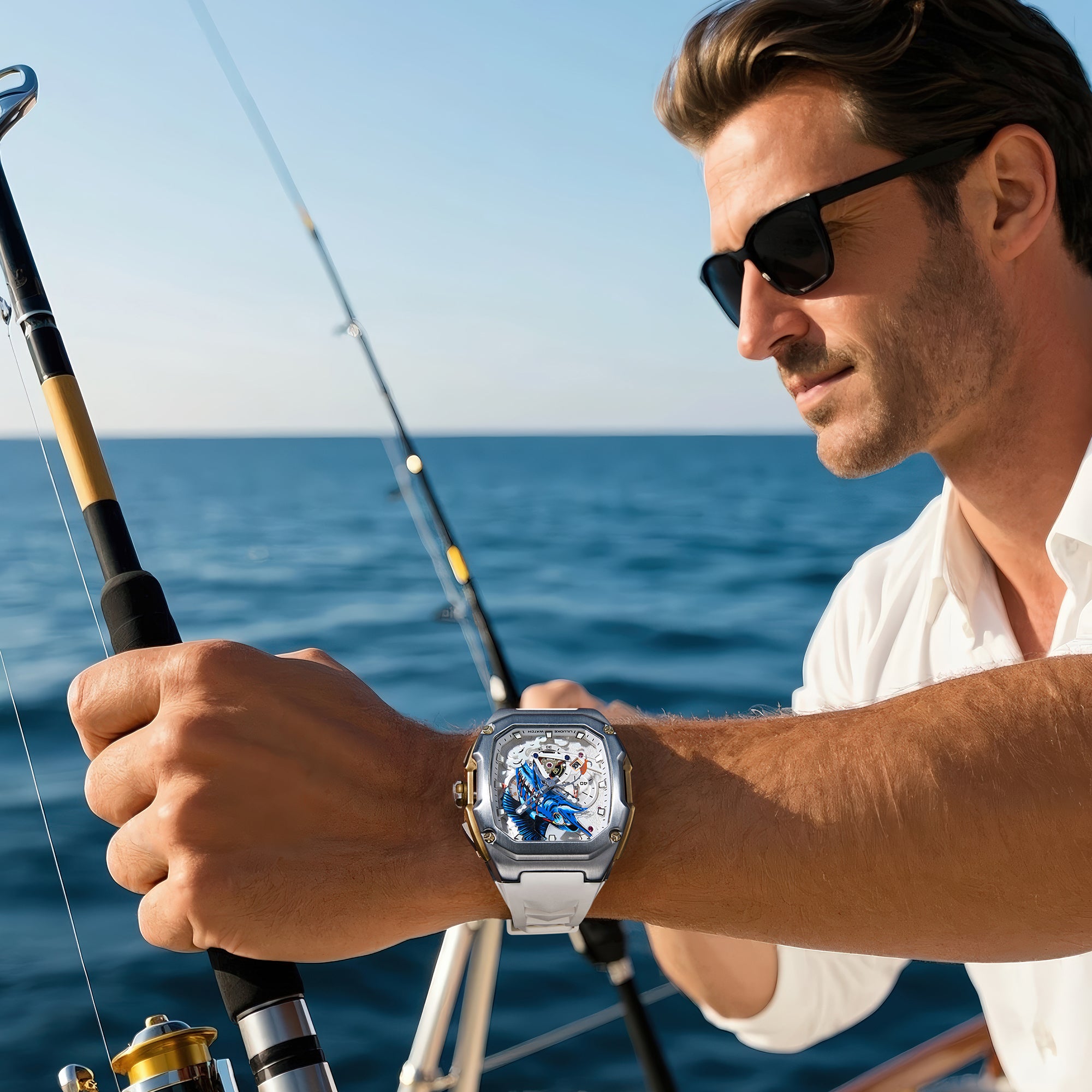 LILUOKE Quartz Mechanical Watch for Men DT-LK9029G