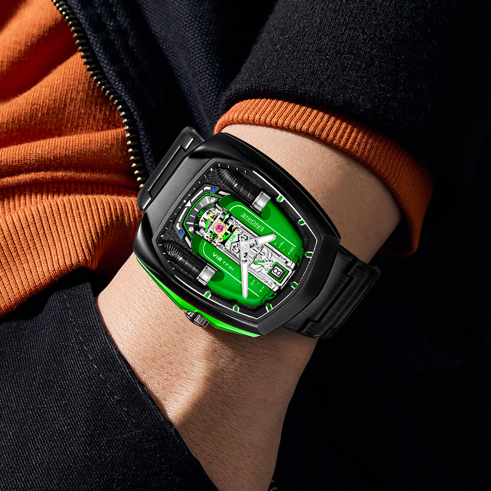 LILUOKE Men Sport Engine Wrist Watch DT-LK9032G