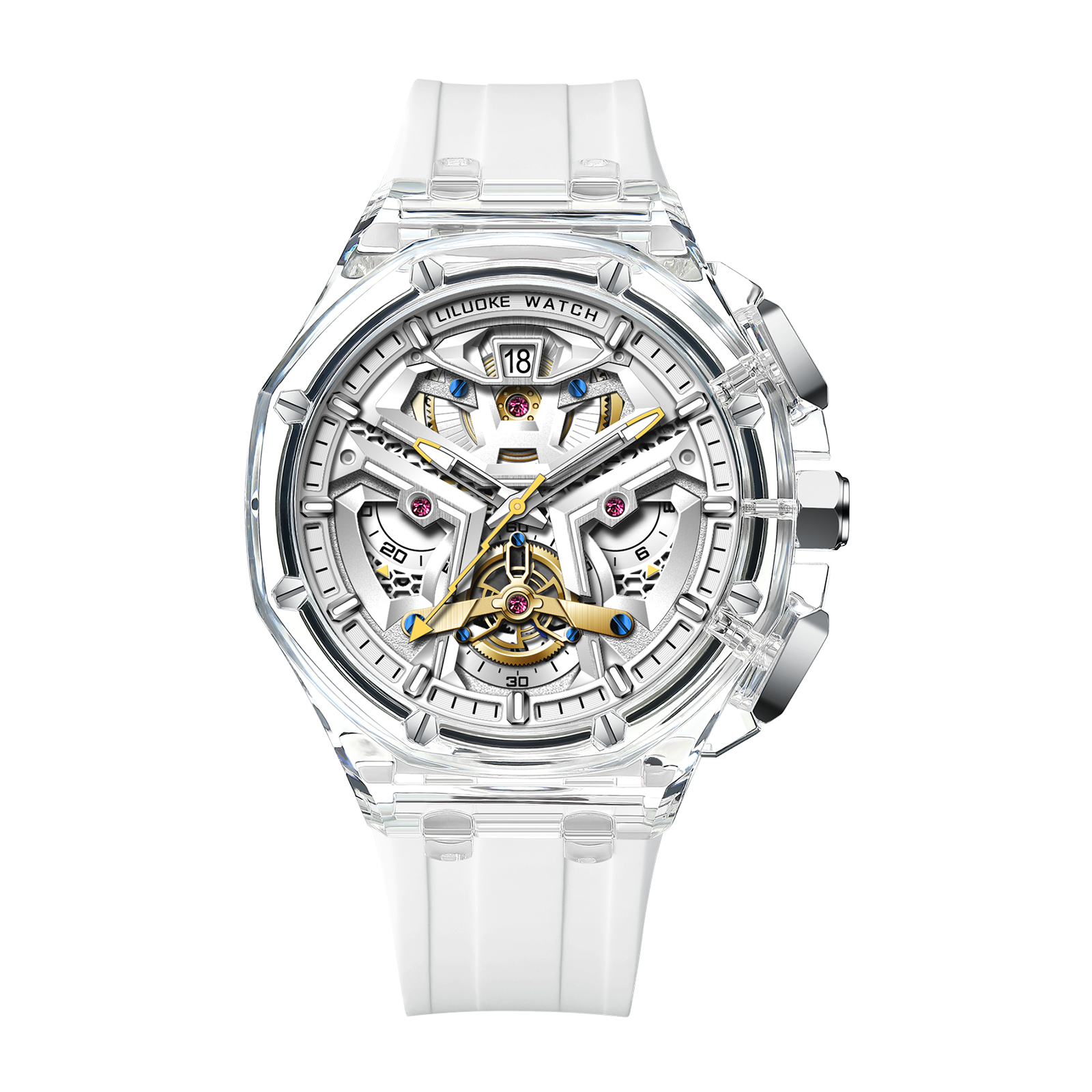 LILUOKE Mens Watches for Men, Traditional Lion Dance Concept Watches Profession Design Wrist Watches (LK9013G, LK9013G-01)