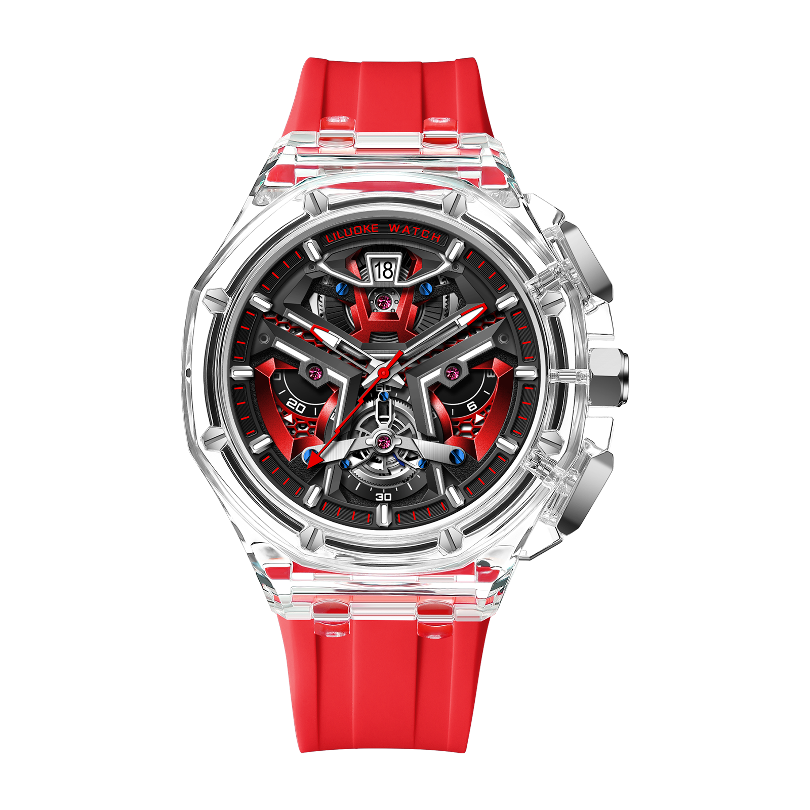 LILUOKE Mens Watches for Men, Traditional Lion Dance Concept Watches Profession Design Wrist Watches (LK9013G, LK9013G-01)