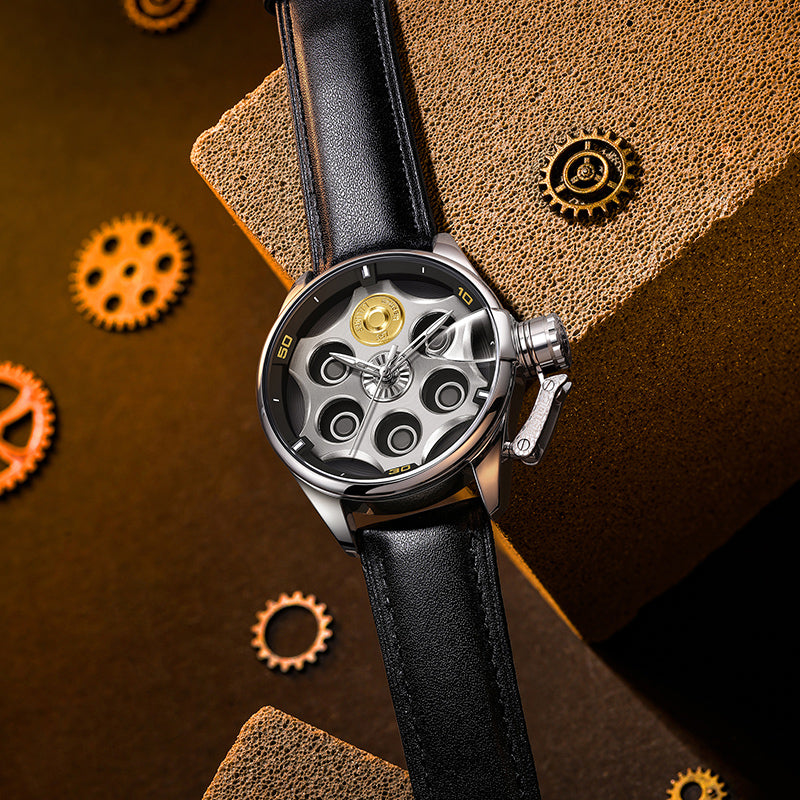 LILUOKE Revolver Cylinder Luxury Men's Watch DT-LK9030G