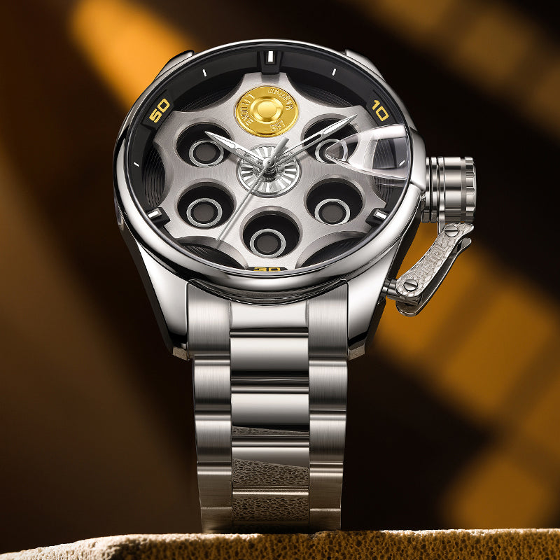 LILUOKE Revolver Cylinder Luxury Men's Watch DT-LK9030G