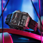 LILUOKE Versatile and Stylish Dual Display Watch - Dual Time Zone Functionality, Multi-Functional Features（DT-LK9022G-01）