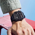 LILUOKE Versatile and Stylish Dual Display Watch - Dual Time Zone Functionality, Multi-Functional Features（DT-LK9022G-01）