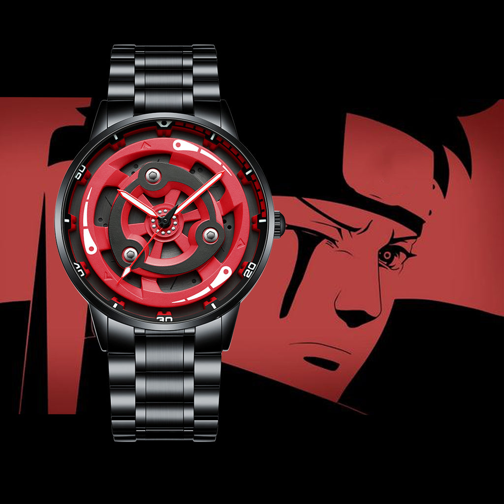 Unspoken Power -- Experience the Allure of a Red & Black Gradient Steel Timepiece Featuring a Subtly Rotating Design, Impeccable Craftsmanship, and a Versatile（A2075G001）