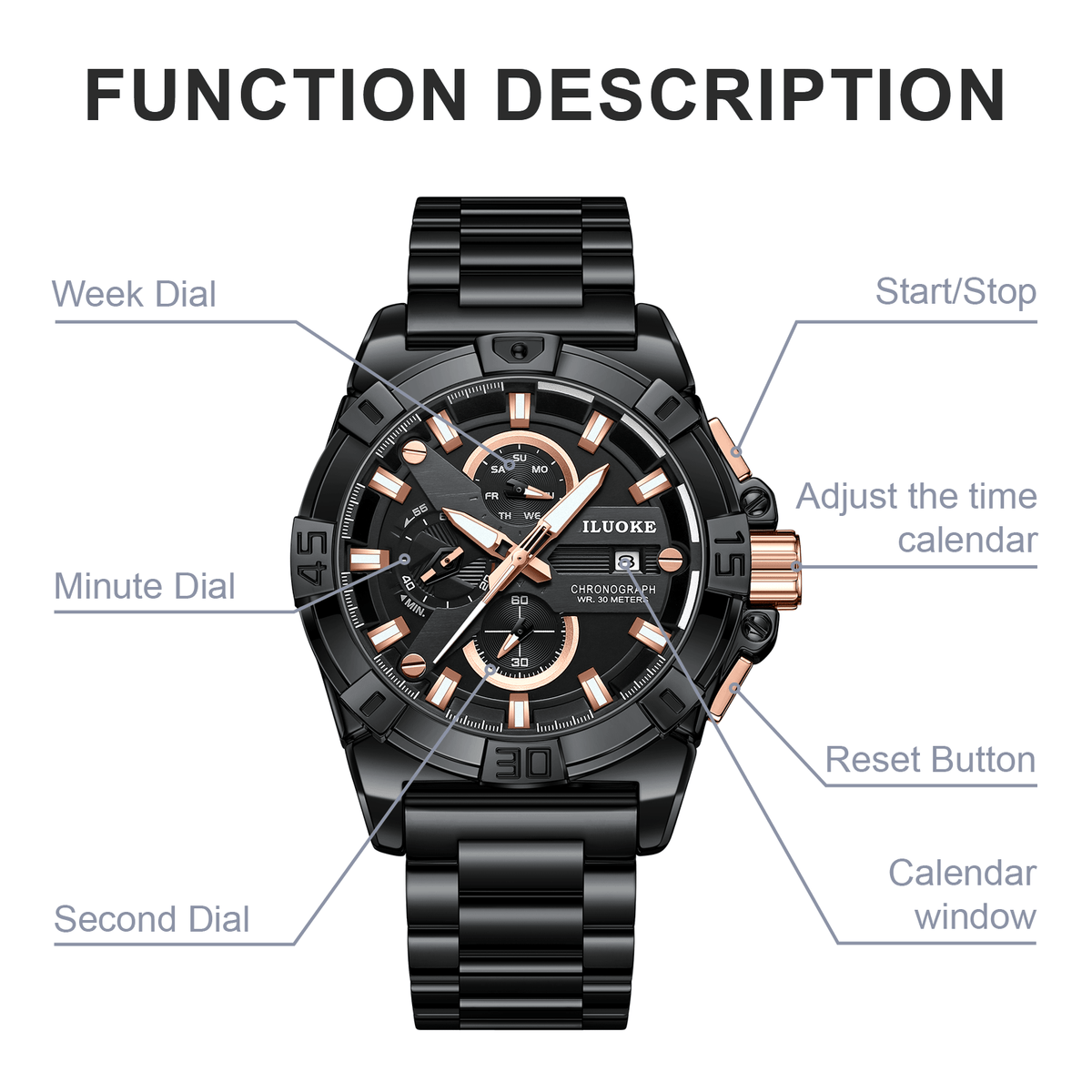 LILUOKE Mens Watches for Professional & Multicolor, Fashion Business W ...